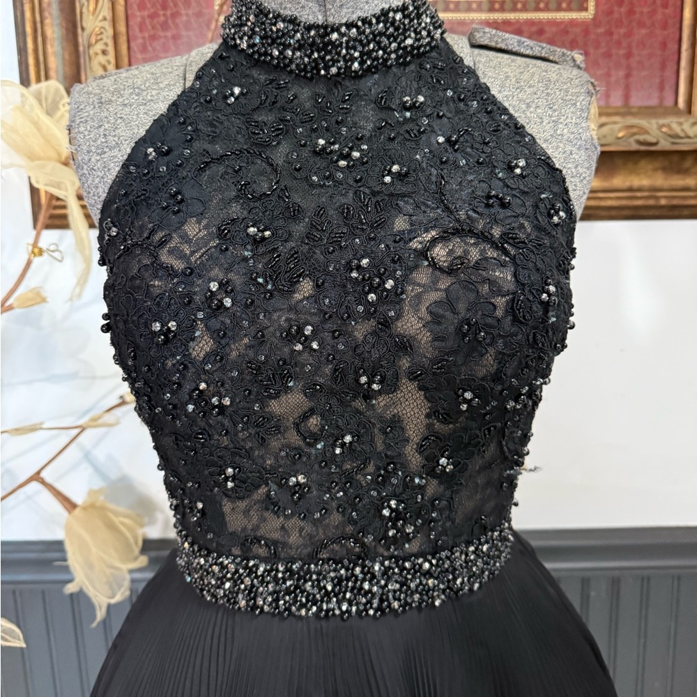 JVN by Jovani Black Halter Prom Dress - Picture 5 of 12